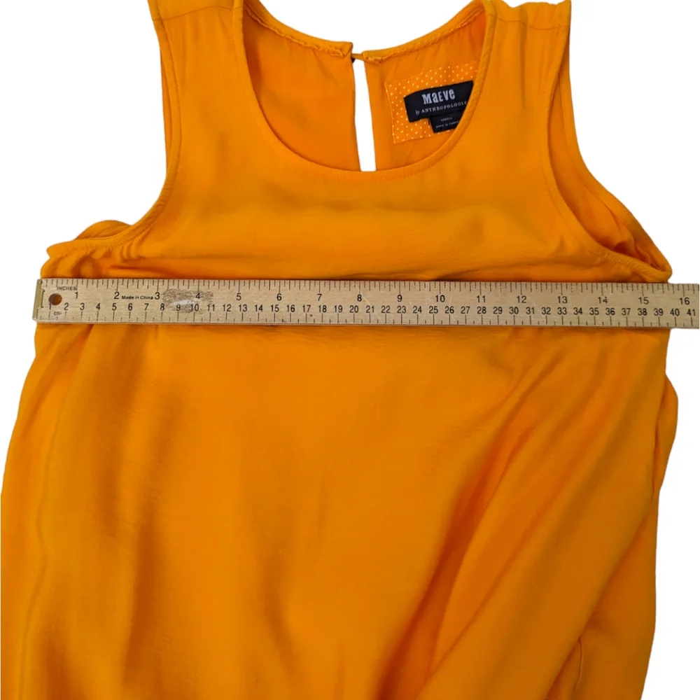 Anthropologie Maeve Marlene Maxi Dress Tiered Women XS Tangelo Orange Sleeveless - Picture 12 of 14